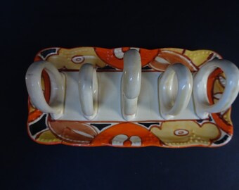 Clarice Cliff. Toast rack. Sliced Fruit Pattern. Art Deco. 1930s