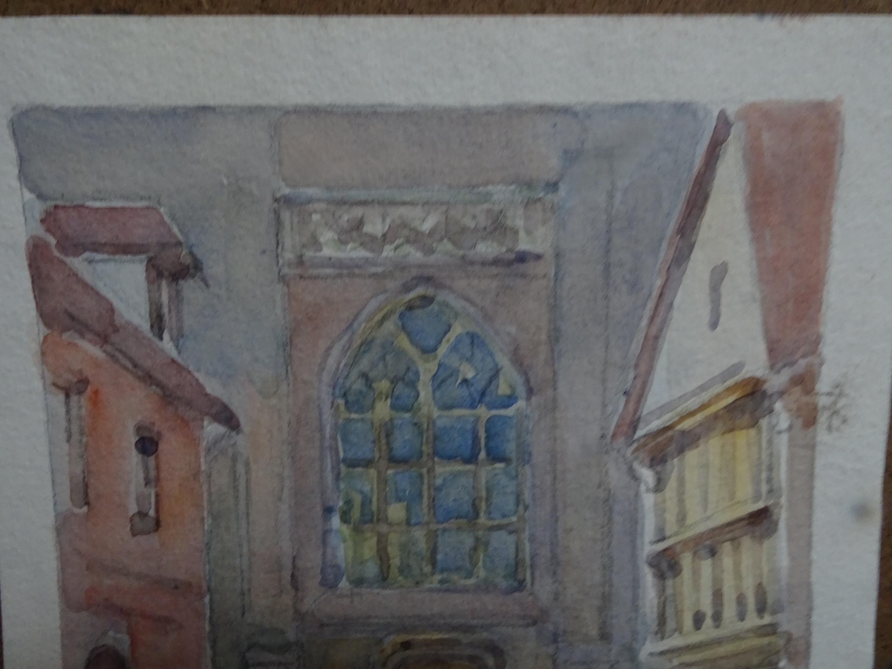 オリジナルのアンティーク水彩画。署名なし。印象派風 - Etsy 日本