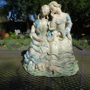 Mary Mitchell Smith Pottery Figurine: Two Sisters, 1951, Arts & Crafts. Studio Pottery