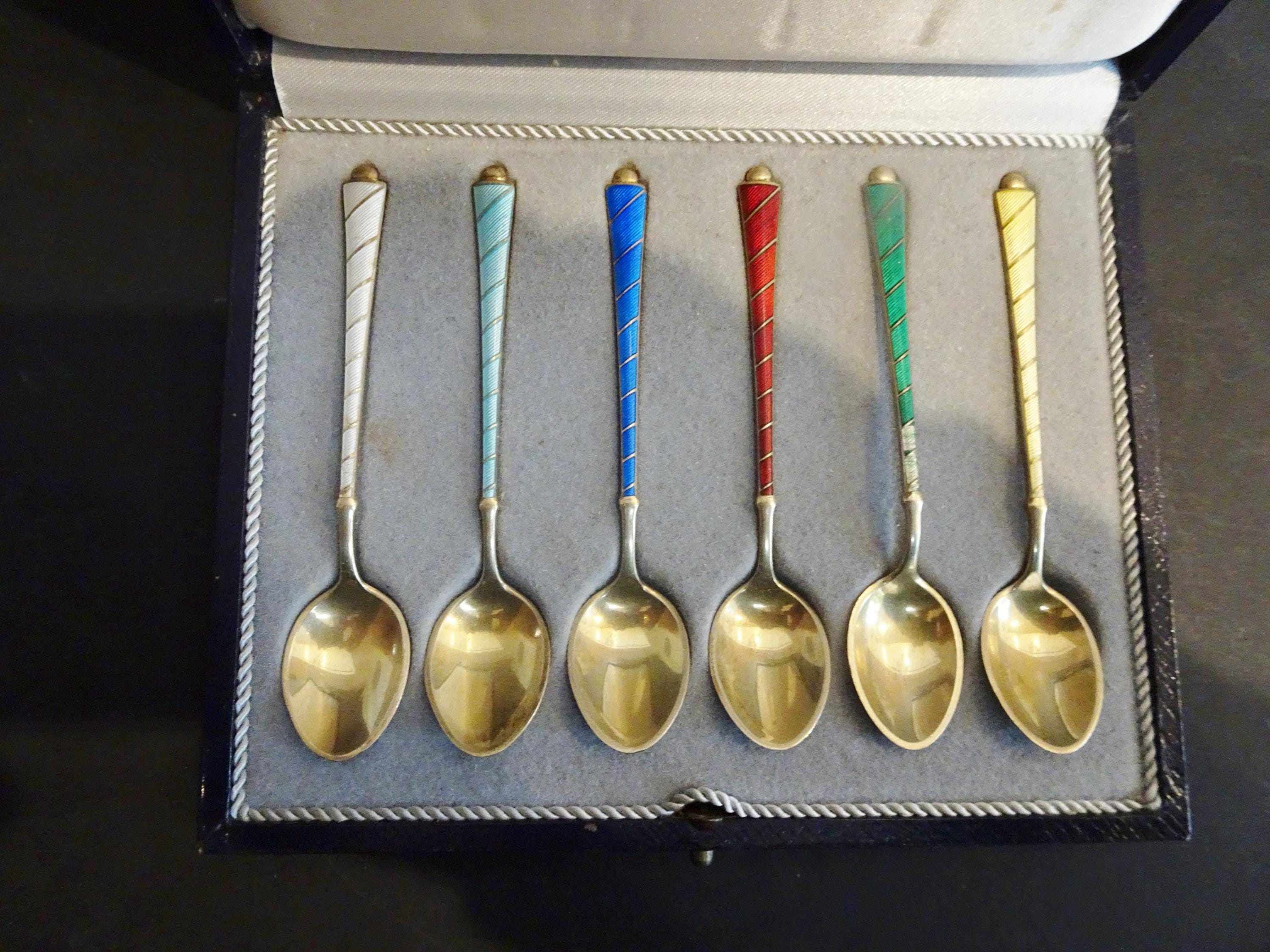 デンマーク Egon Lauridsen エナメルスプーン スターリングシルバー