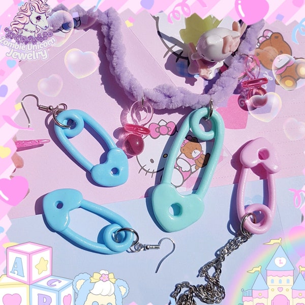 Safety Pin set / fairy kei / baby / pastel