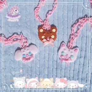 Naszyjnik Fuzzy Friends / kawaii / słodka lolita / zwierzęta