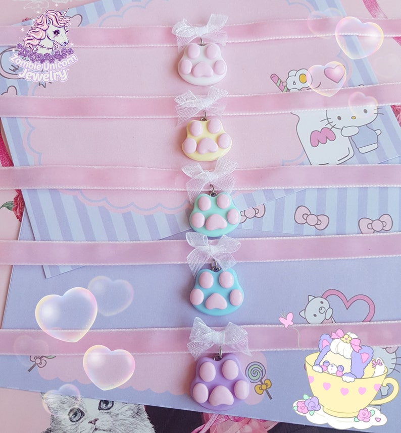 Kitty Paw choker fairy kei pastel lolita
