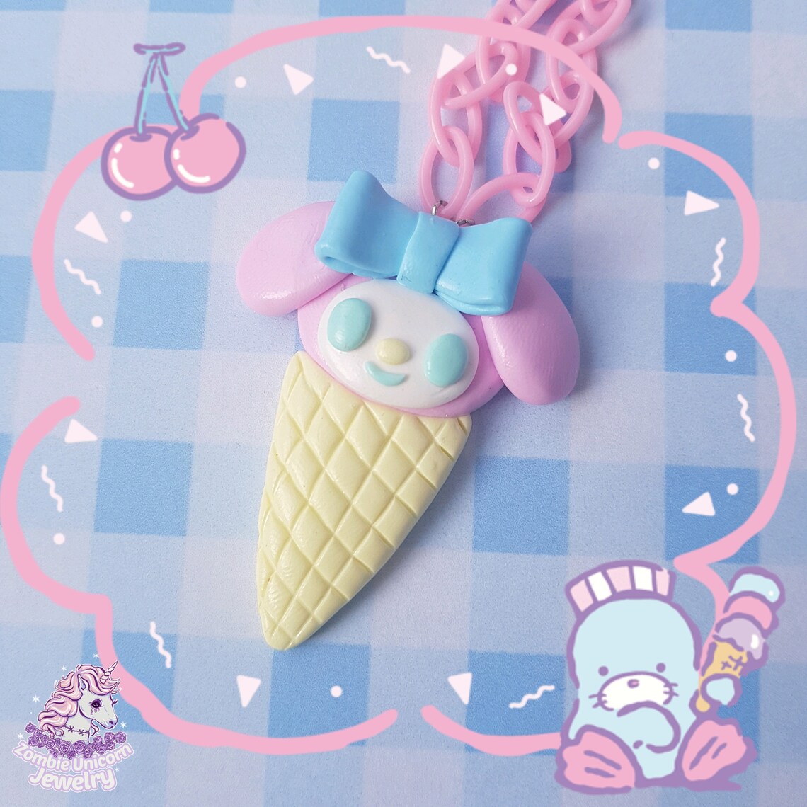 My Melody and Kuromi ice cream necklace fairy kei / yumekawaii Etsy