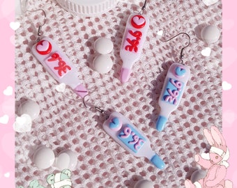 Kawaii Hospital thermometer earrings / menhera / yamikawaii