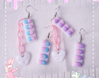 Medi-cute mismatched earrings /  menhera / medikawaii / sickly cute