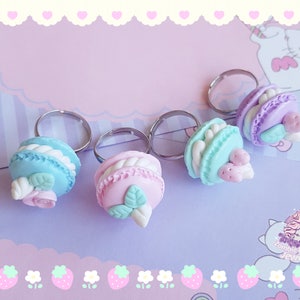 Sweet Macaron rings / pastel / lolita/ kawaii