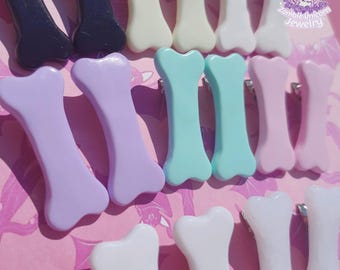 Horquillas para el cabello Pastel Boneyard, precio por par / estilo gótico pastel / estilo espeluznante y adorable