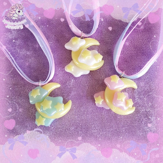 To The Moon And Back necklace / fairy kei / yumekawaii / dreamy