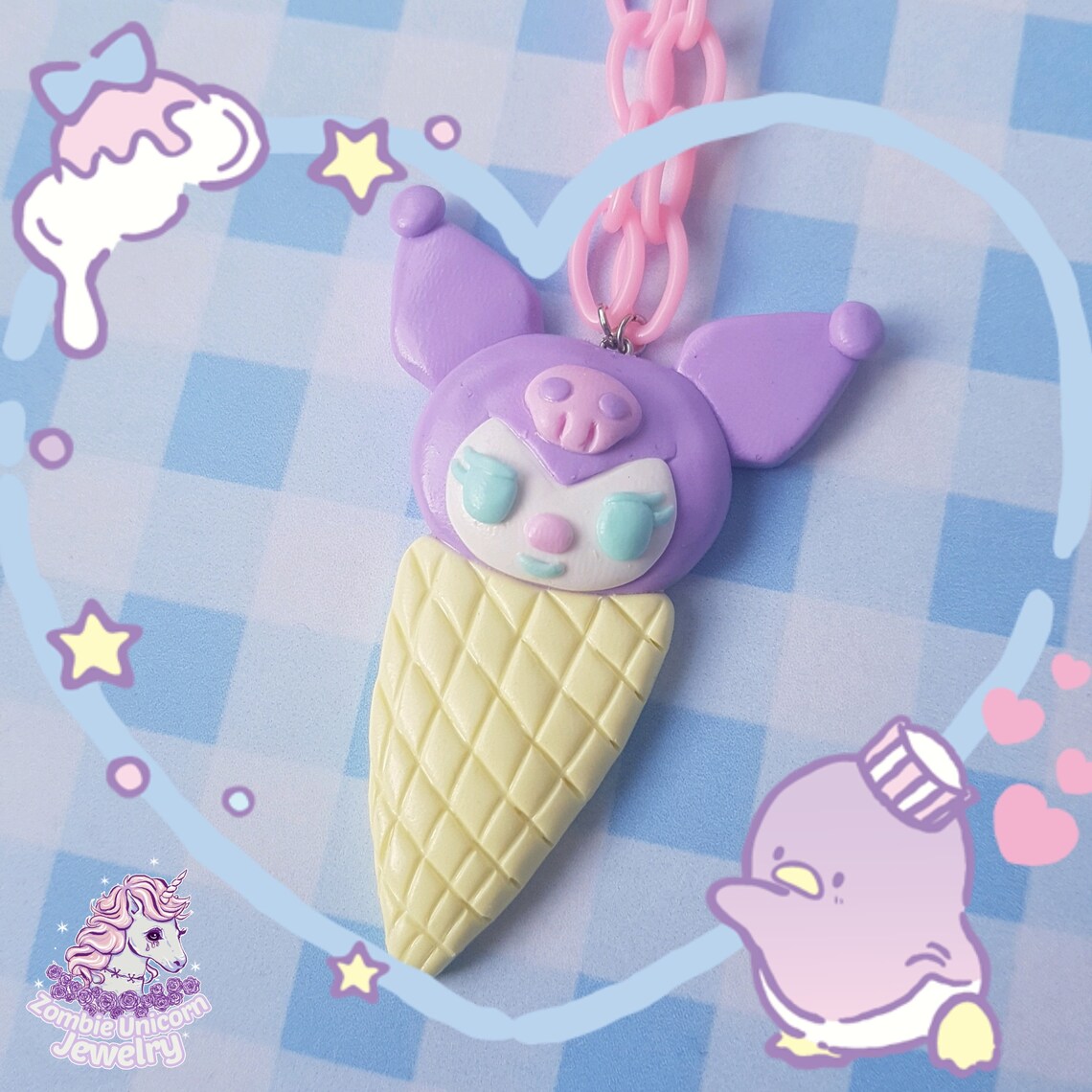 My Melody and Kuromi ice cream necklace fairy kei / yumekawaii Etsy