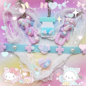 Beary Cute Hospital series necklace / menhera / pastel image 4