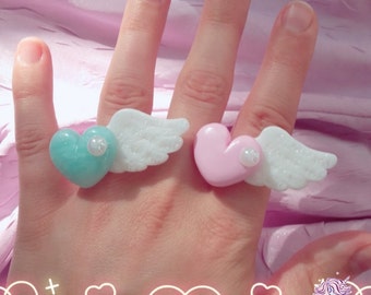 Lovely Angel rings pastel yumekawaii fairy kei larme kei