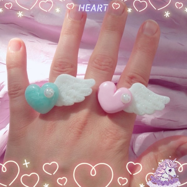 Lovely Angel rings pastel yumekawaii fairy kei larme kei