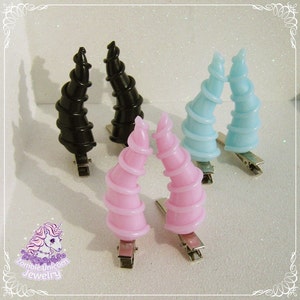 Maleficent-style high horns hair clips gothic pastel goth