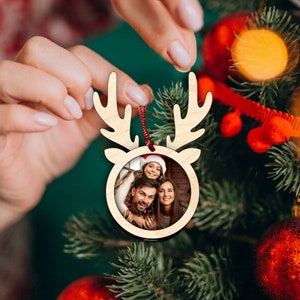 Family Photo Ornament, Our First Christmas Ornament as a Couple, House Photo Ornament, Photo Ornament Personalized for Christmas