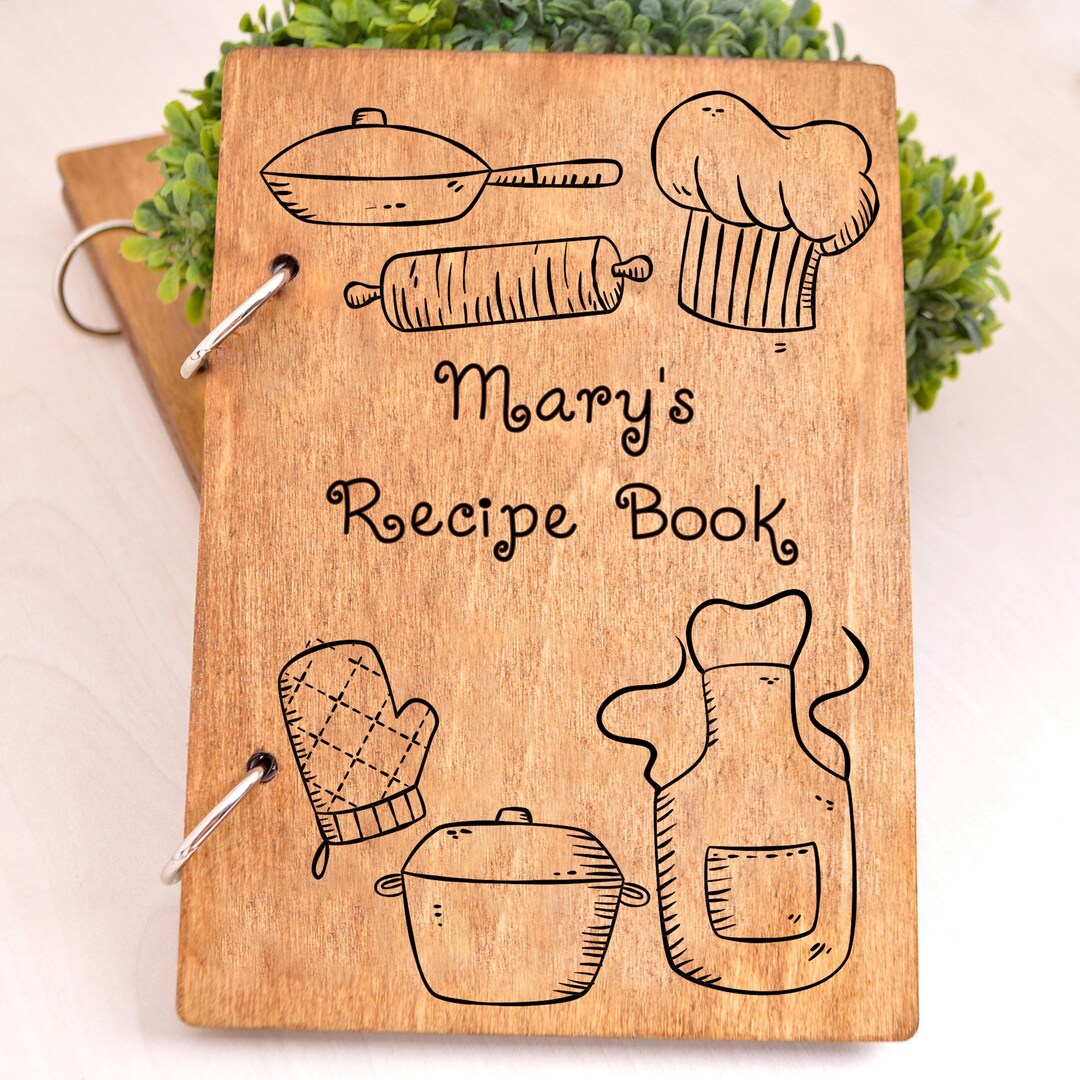 Rustic Wooden Recipe Book: Custom Engraved Family Cookbook - Etsy