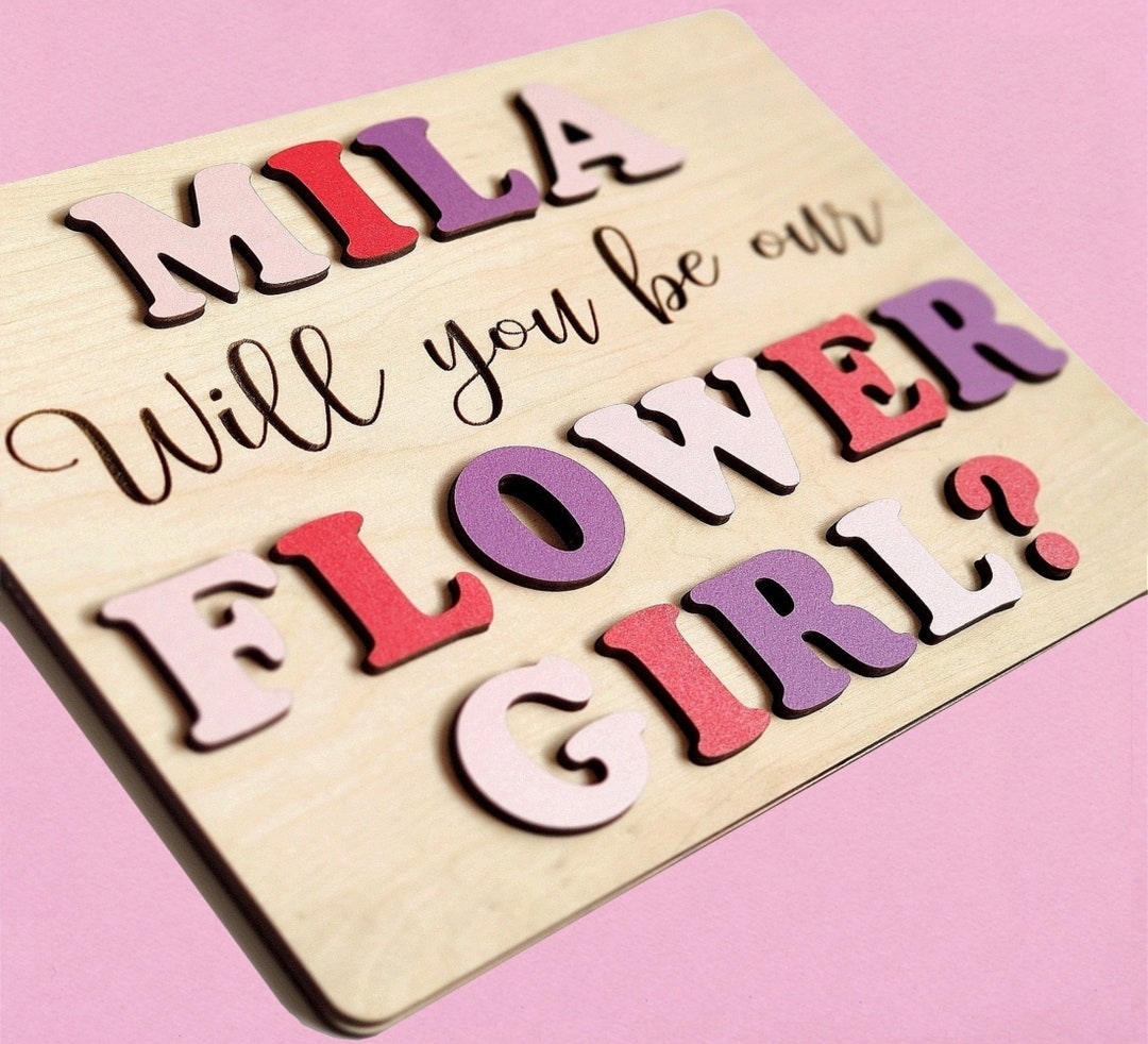 Flower Girl Gift, Wedding Proposal, Will You Be Ring Bearer Gift, Flower Girl Puzzle Invitation