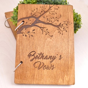 Rustic Wedding Vow Books, Wood Vow Books, His and Her Vows, Tree vow books SET of 2