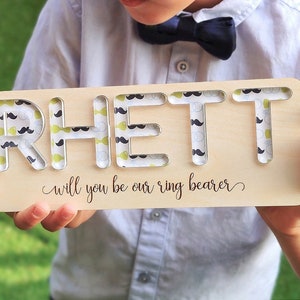 Ring Bearer Gift, Personalized Gift for Ring Bearer, Wedding Gift for Ring Bearer, Custom Ring Bearer Gift from Bride & Groom, Proposal image 1