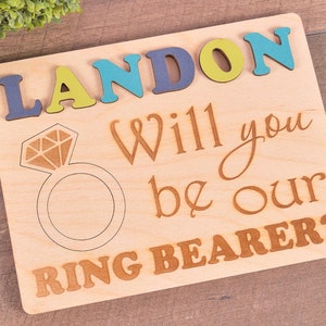 Will you be my ring bearer puzzle will you be our ring bearer proposal Ask Ring Bearer gift flower girl ring bearer puzzle ring security image 8