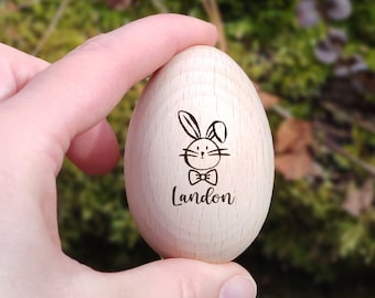 Personalized Wooden Easter Egg – Engraved Easter Basket Stuffer