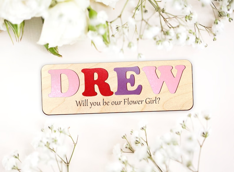 Flower Girl Gift Name Puzzle, Will You Be our Flower Girl, Ask Flower Girl, Flower Girl Proposal, Flower Girl, Will You Be Our Flower Girl image 5