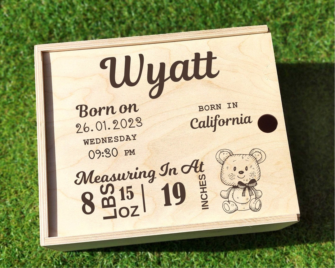 Personalized Baby Memory Box, Boy Gift Box, Baby Gift Box Girl, Baby Announcement Box, Baby Boy