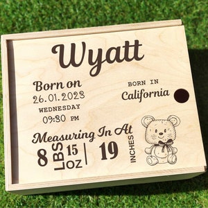 Personalized Baby Memory Box, Boy Gift box, Baby Gift Box Girl, Baby Announcement Box, Baby Boy Keepsake Box, Large Baby Keepsake Box