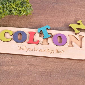 Page Boy Gift, Wil jij ons Page Boy cadeau zijn, Naam puzzel, Vraag Page Boy, Page Boy Voorstel, Page Boy, Bloemenmeisje Voorstel, Naam puzzel