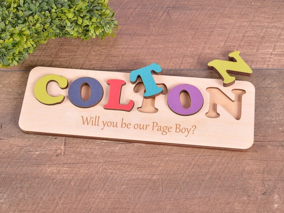 Page Boy Gift Will You Be Our Page Boy Gift Name Puzzle Ask Etsy