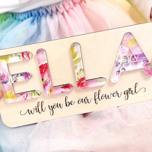 Flower Girl Gift Name Puzzle, Personalized Flower Girl Gift, Will You Be Our Flower Girl Proposal Puzzle, Ask Flower Girl