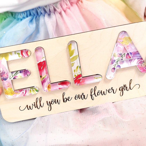 Flower Girl Gift Name Puzzle, Personalized Flower Girl Gift, Will You Be Our Flower Girl Proposal Puzzle, Ask Flower Girl