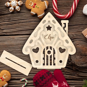 Decoración personalizada de casitas de jengibre: Kit para colorear navideño