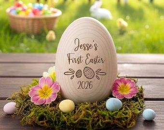 Personalized Wooden Easter Egg – Baby’s First Easter Keepsake