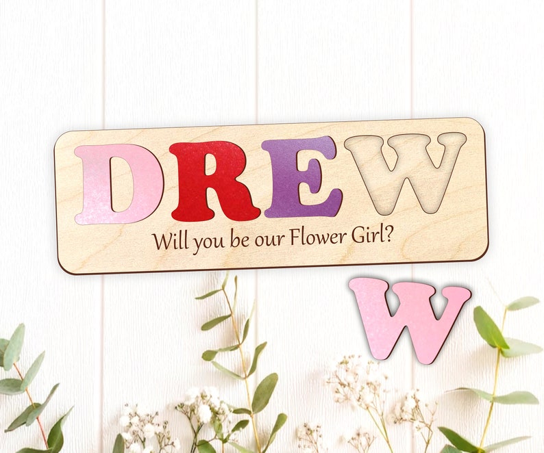 Flower Girl Gift Name Puzzle, Will You Be our Flower Girl, Ask Flower Girl, Flower Girl Proposal, Flower Girl, Will You Be Our Flower Girl image 8