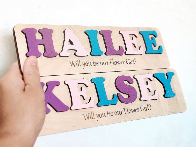 Flower Girl Gift Name Puzzle, Will You Be our Flower Girl, Ask Flower Girl, Flower Girl Proposal, Flower Girl, Will You Be Our Flower Girl image 6