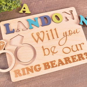 Will you be my ring bearer puzzle will you be our ring bearer proposal Ask Ring Bearer gift flower girl ring bearer puzzle ring security RING BEARER