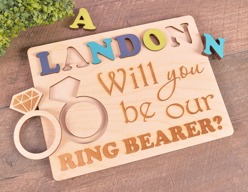 Will you be my ring bearer puzzle will you be our ring bearer proposal Ask Ring Bearer gift flower girl ring bearer puzzle ring security RING BEARER