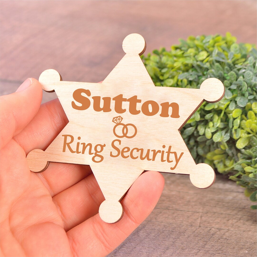 Ring Bearer Gift, Ring Security Badge, Sheriff Badge, Ring Boy, Ring
