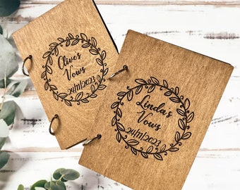 Rustic Wooden Wedding Vow Books: Shimmer Paper Keepsake (Set of 2)