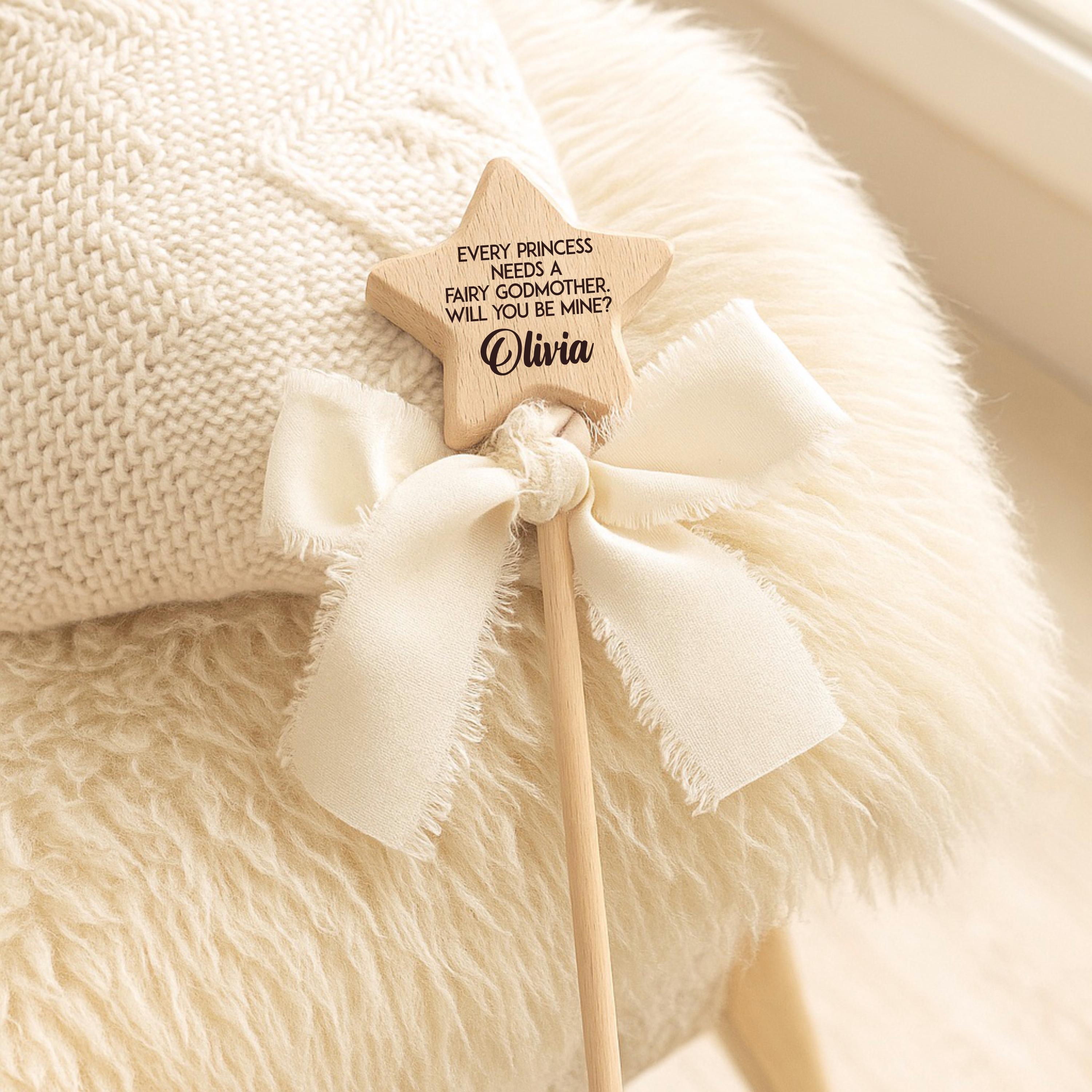 Personalized Wooden Star Wand - Fairy Godmother Gift, Keepsake Proposal