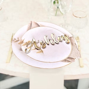 Wedding Place Cards, Laser Cut Names for Wedding Table Decoration, Custom Name Place Cards, Acrylic Name Place Card, Gold Mirror, Silver
