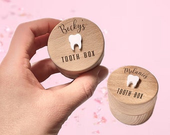 Custom Wooden Tooth Fairy Box, 1st Birthday Gift, Baby Girl Gift, Baby Shower Gift, Tooth Keepsake Box, Personalized Tooth Box