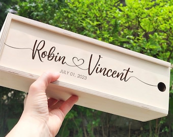 Personalized Wine Box Gift, Wedding Ceremony Wine Box, Anniversary Wine Box, Custom Wine Box, Gift Box for Wine Bottle Gift Box