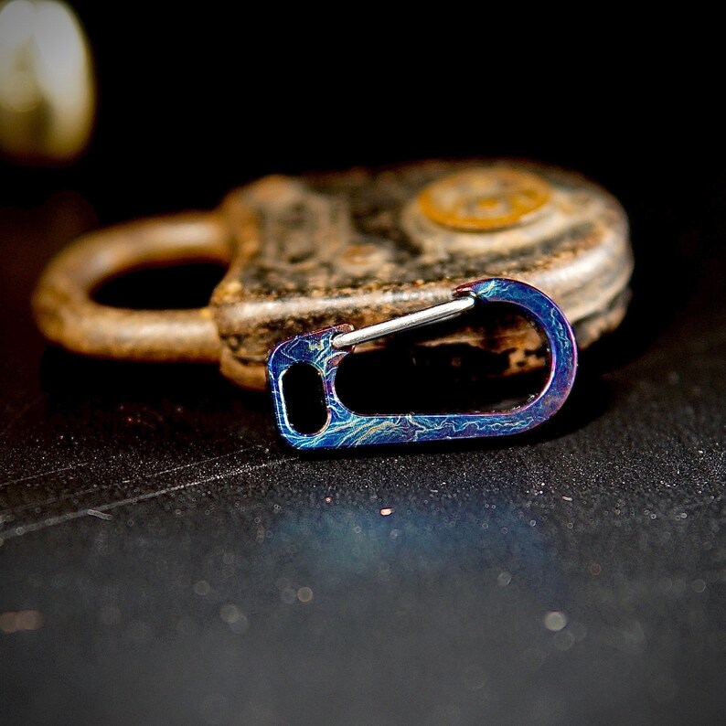 Titanium Mini Carabiner Keychain Lanyard Etsy