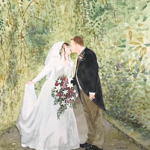 Custom Wedding portraits in Watercolour