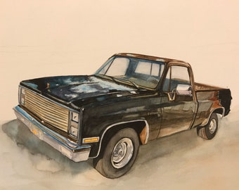 Custom Watercolour painting of car / truck / vehicle/old cars/vintage