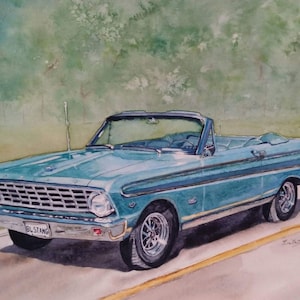 Custom Watercolour painting of car / truck / vehicle/old cars/vintage image 1