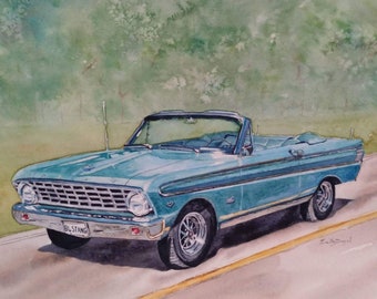 Custom Watercolour painting of car / truck / vehicle/old cars/vintage