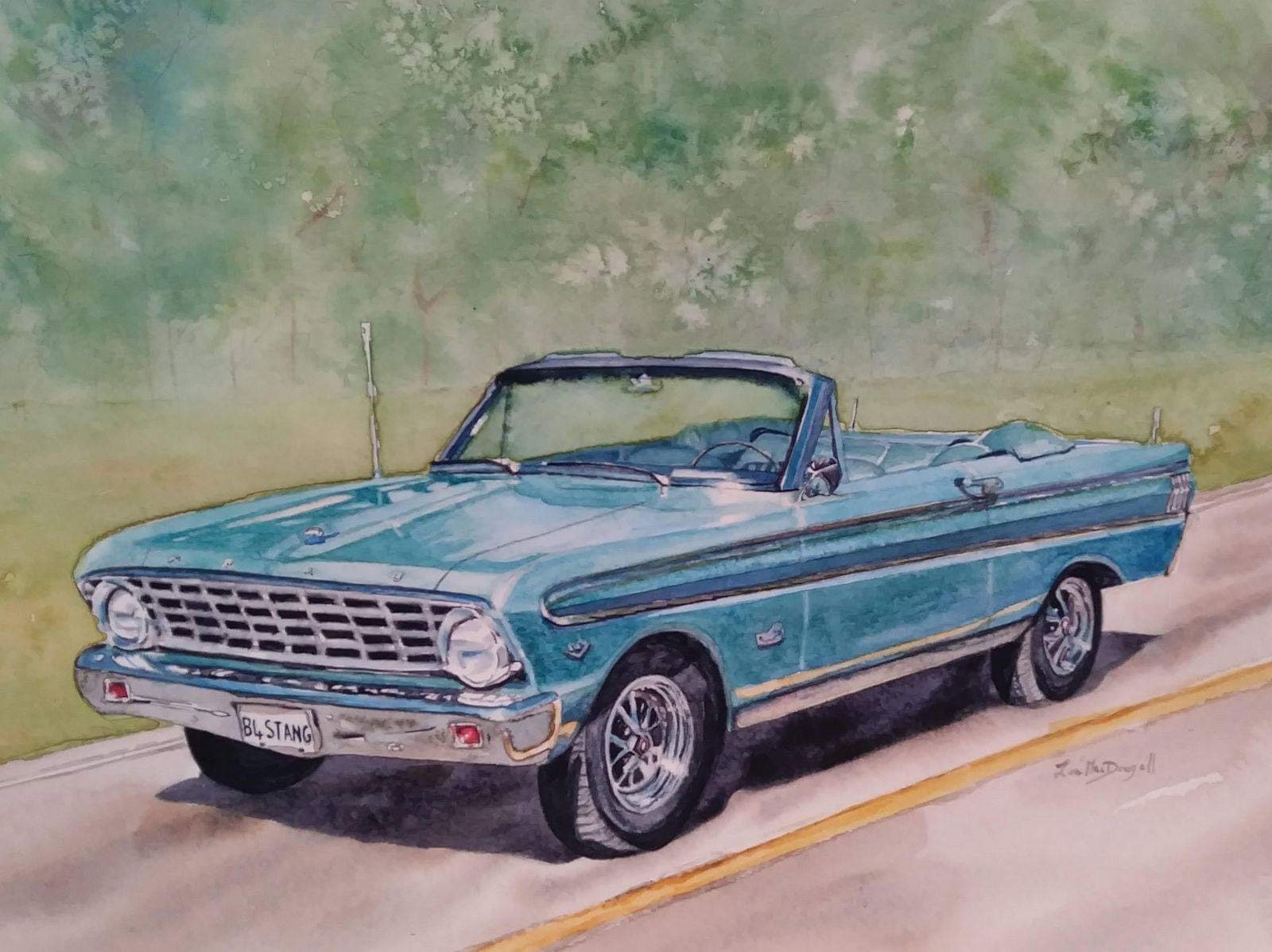 vehicle/old cars/vintage truck Custom Watercolour painting of plane/car